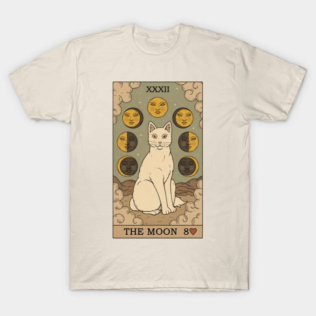 The Moon - Cats Tarot T-Shirt by thiagocorrea